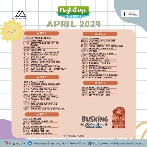 NOKPANTE APRIL BUSKING CALENDAR