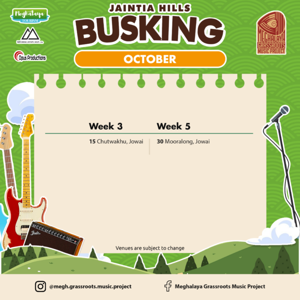 Oct 2024 Busking Calendar Jaintia