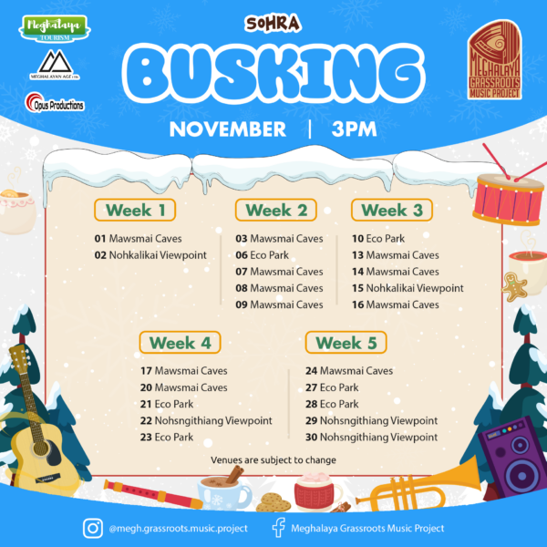 Nov 2024 Busking Calendar Sohra 3PM