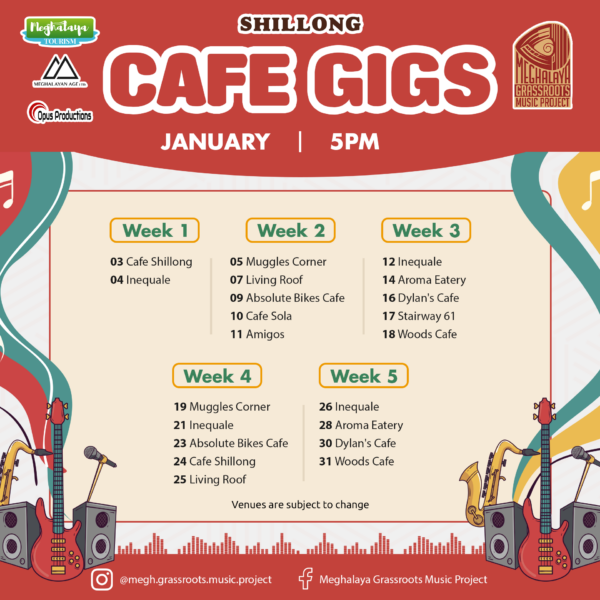 Jan 2025 5 PM Cafe Calendar Shillong