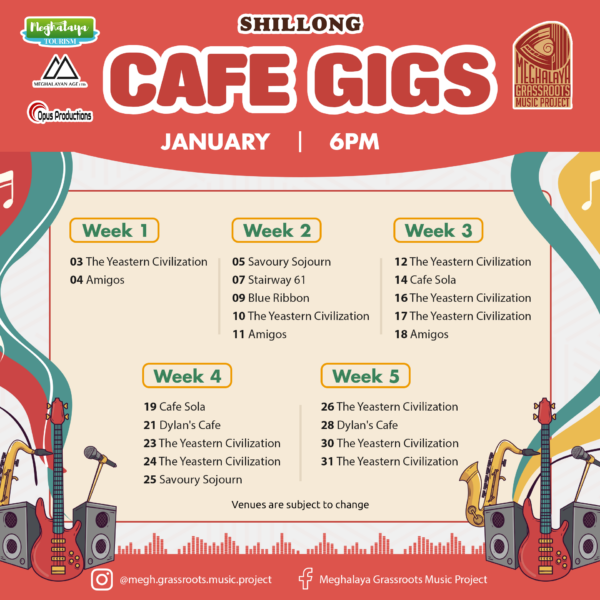 Jan 2025 6 PM Cafe Calendar Shillong