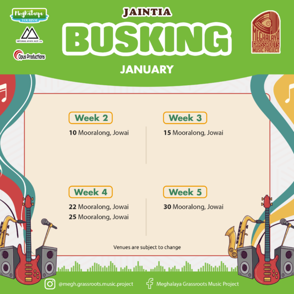 Jan 2025 Busking Calendar Jaintia